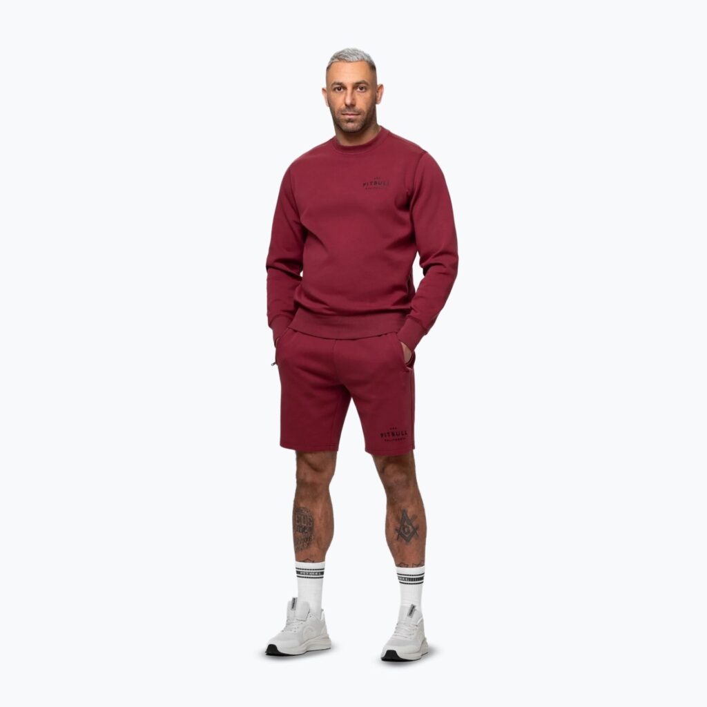 Толстовка мужская Pitbull Sampson Crewneck burgundy