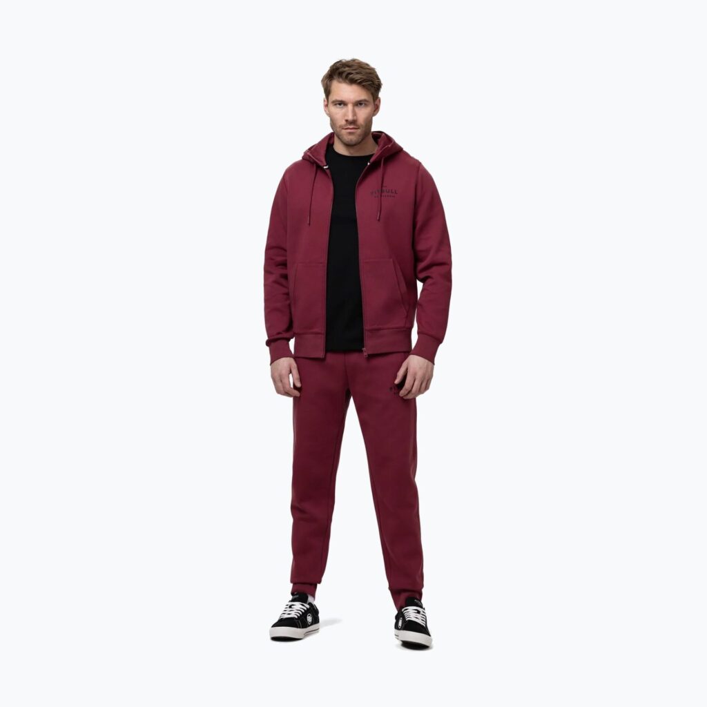 Толстовка мужская Pitbull Sampson Hooded Zip burgundy