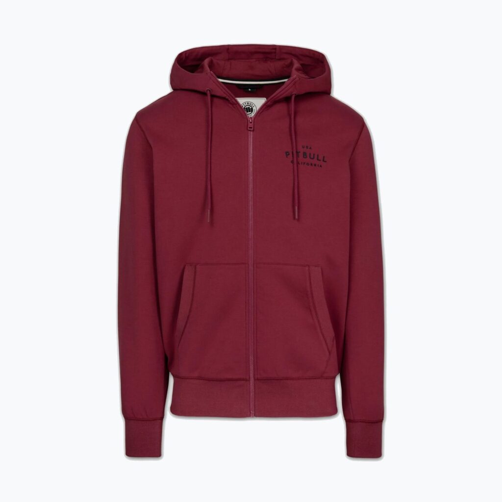 Толстовка мужская Pitbull Sampson Hooded Zip burgundy