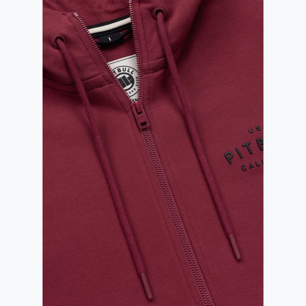 Толстовка мужская Pitbull Sampson Hooded Zip burgundy