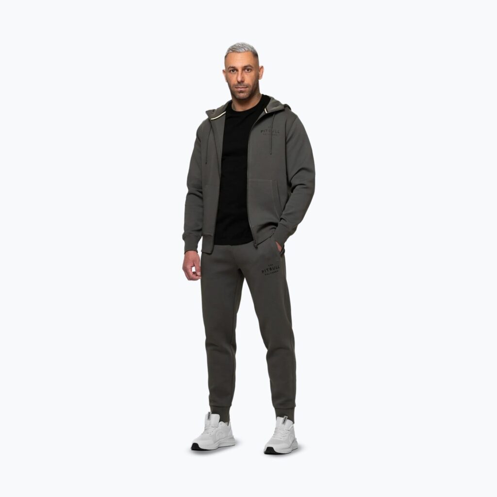 Толстовка мужская Pitbull Sampson Hooded Zip grey/green