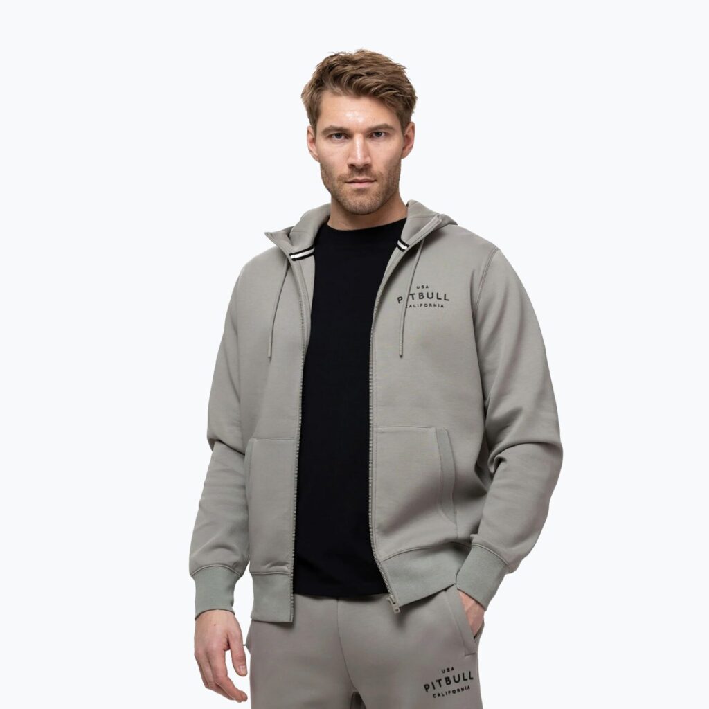 Толстовка мужская Pitbull Sampson Hooded Zip grey/harbour
