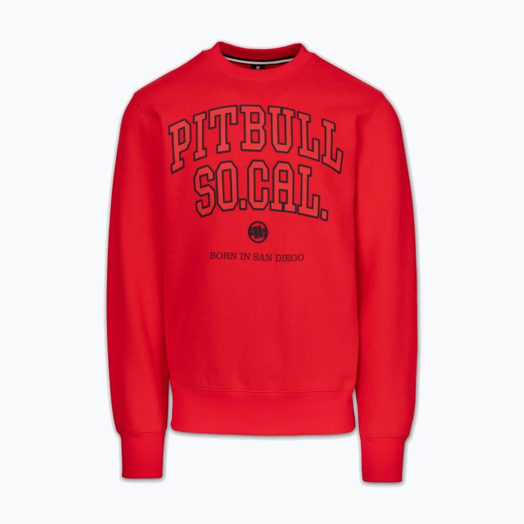 Толстовка мужская Pitbull So Cal Crewneck fluo/red