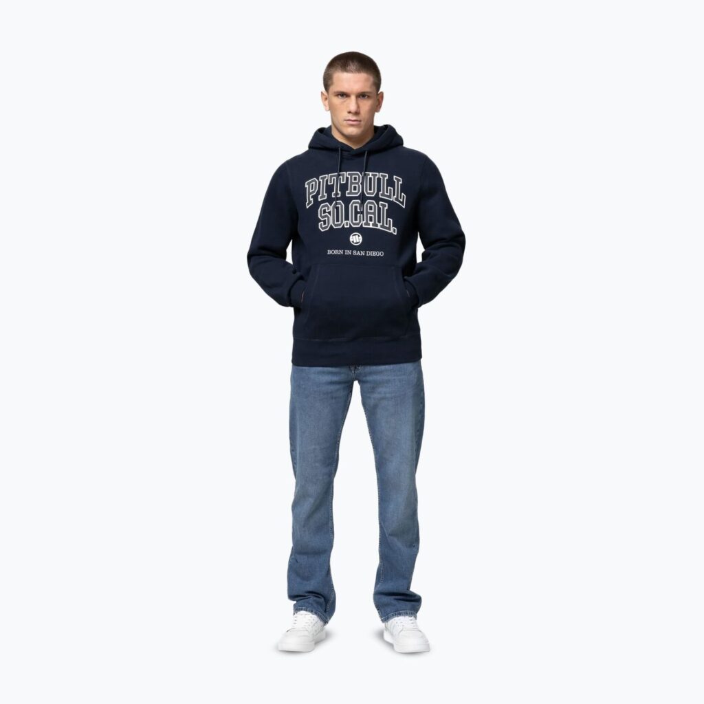 Толстовка мужская Pitbull So Cal Hooded dark navy/red