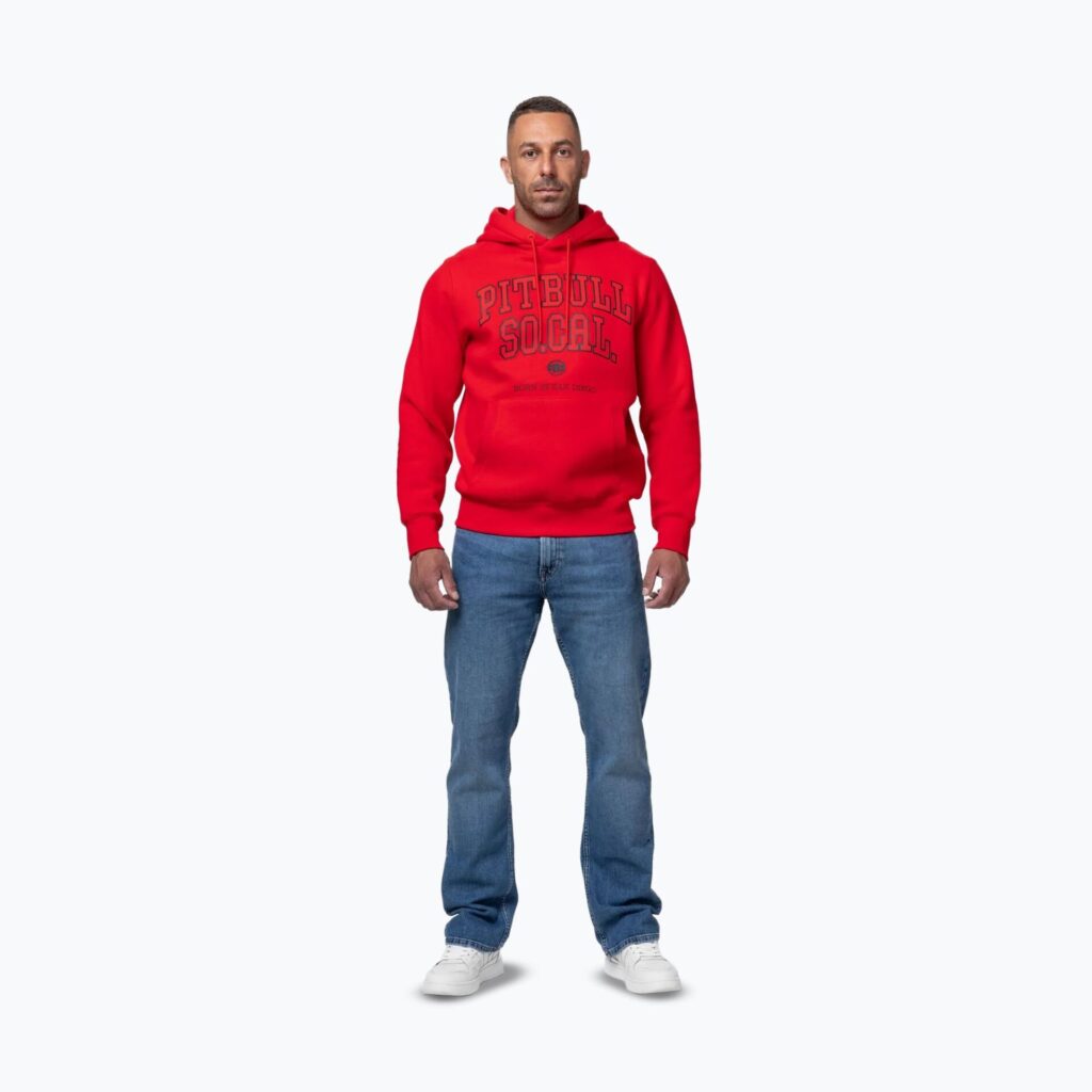 Толстовка мужская Pitbull So Cal Hooded fluo/red