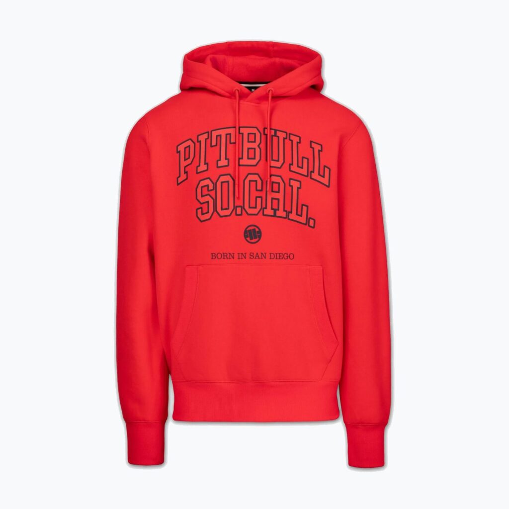 Толстовка мужская Pitbull So Cal Hooded fluo/red