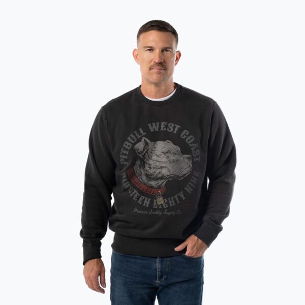 Толстовка мужская Pitbull Strenght & Respect Crewneck washed dark graphite