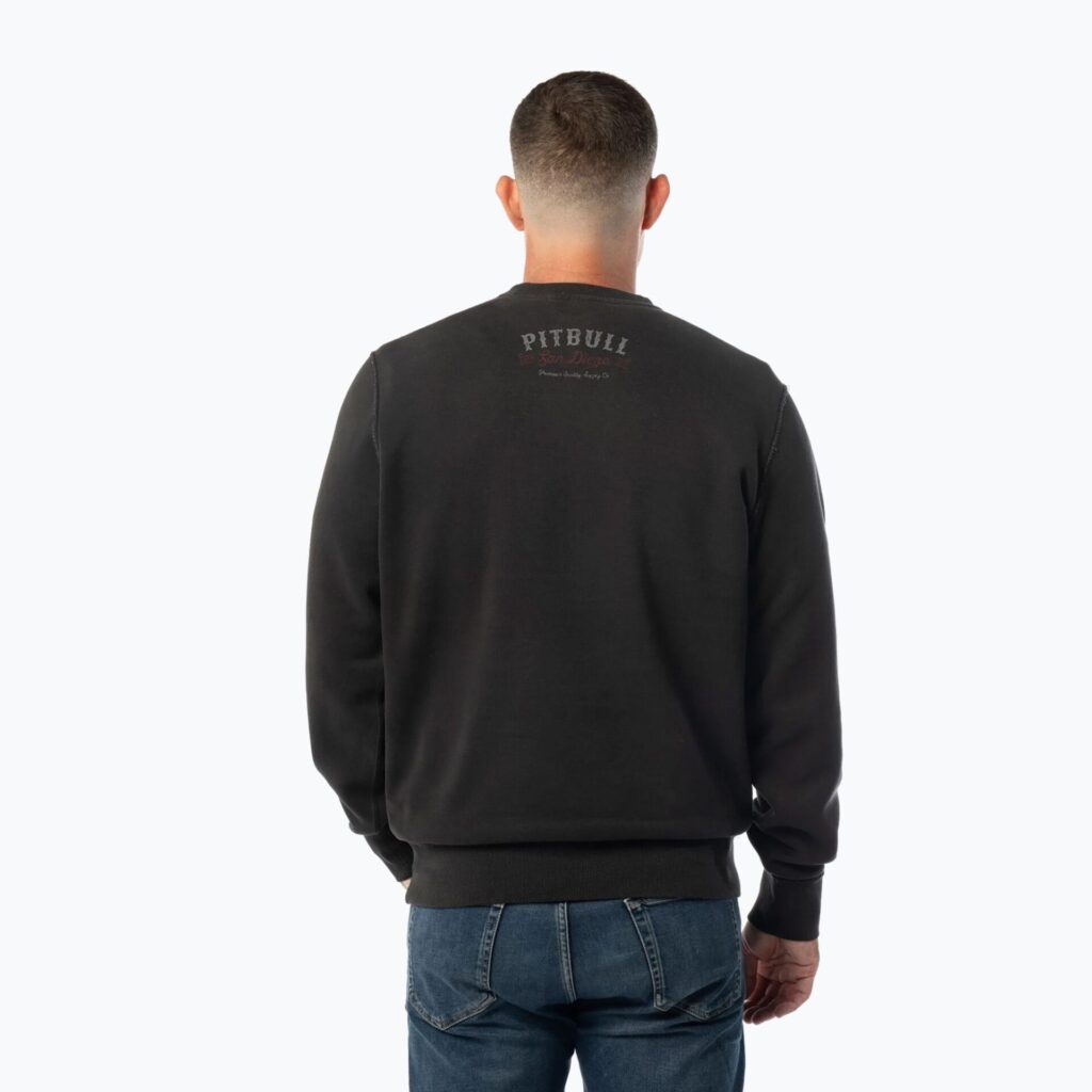 Толстовка мужская Pitbull Strenght & Respect Crewneck washed dark graphite