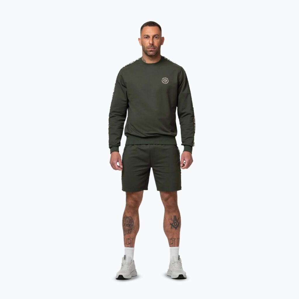 Толстовка мужская Pitbull Tape Parker Crewneck old green