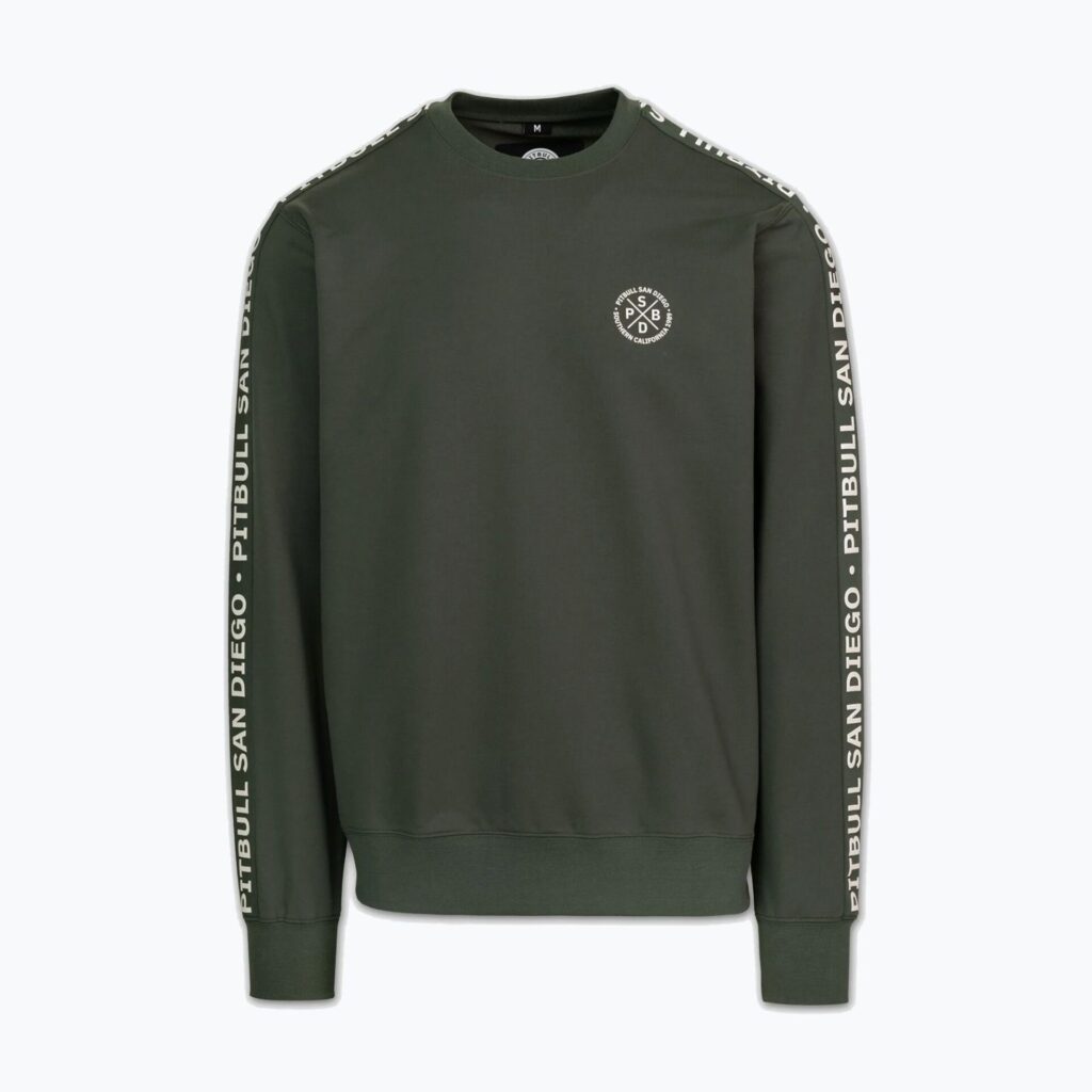 Толстовка мужская Pitbull Tape Parker Crewneck old green