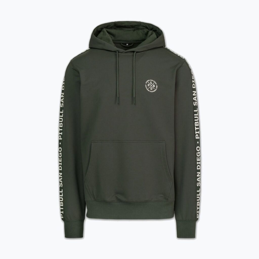 Толстовка мужская Pitbull Tape Parker Hooded old green