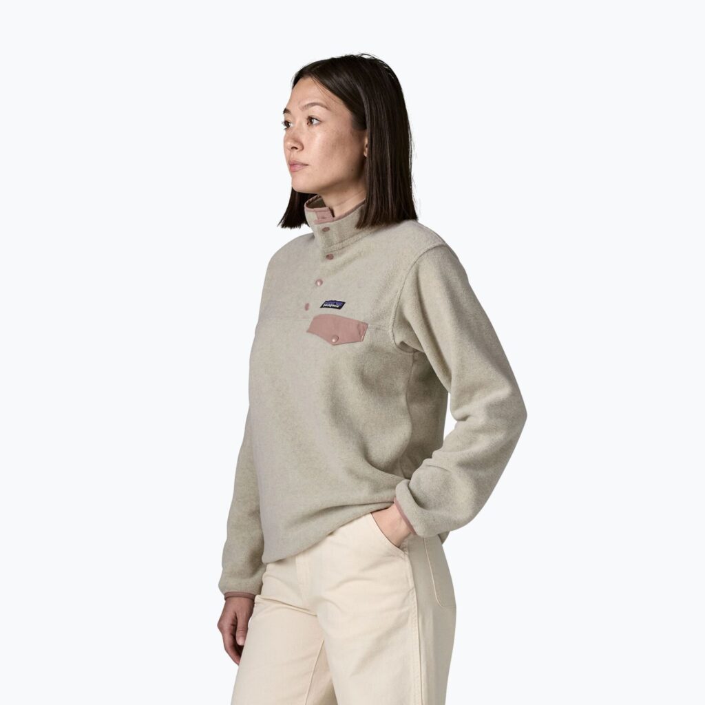 Женская флисовая толстовка Patagonia Lightweight Synchilla Snap-T Pullover oatmeal heather w/moonrise taupe