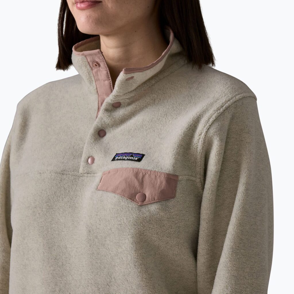 Женская флисовая толстовка Patagonia Lightweight Synchilla Snap-T Pullover oatmeal heather w/moonrise taupe