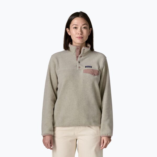 Женская флисовая толстовка Patagonia Lightweight Synchilla Snap-T Pullover oatmeal heather w/moonrise taupe