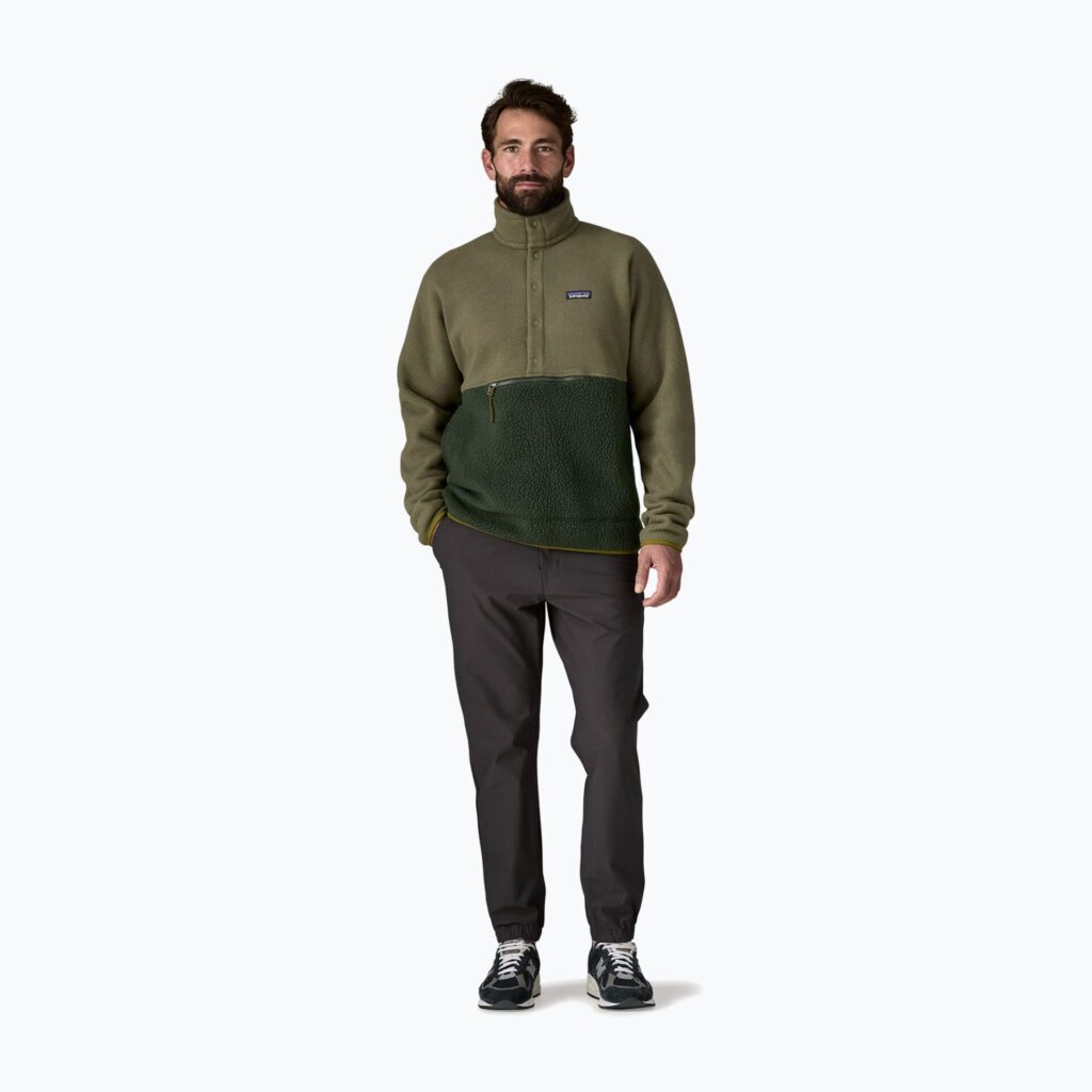 Толстовка мужская Patagonia Retro Pile 1/2 Snap P/O old growth green