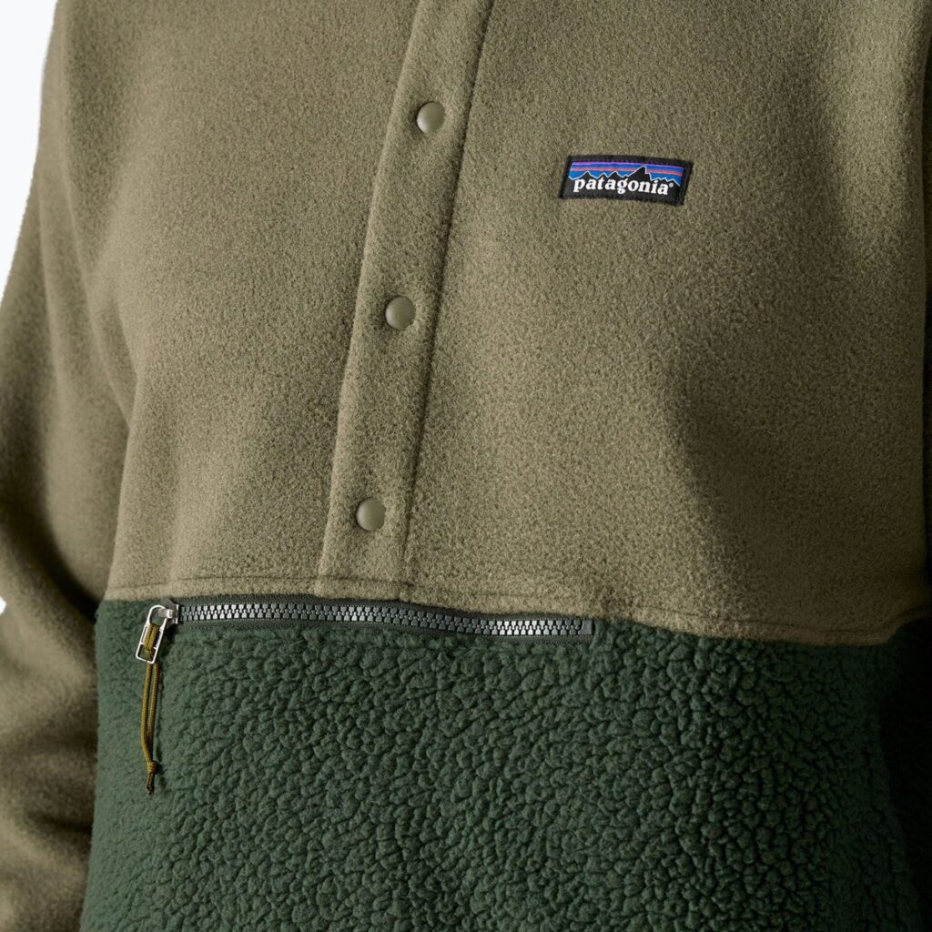 Толстовка мужская Patagonia Retro Pile 1/2 Snap P/O old growth green