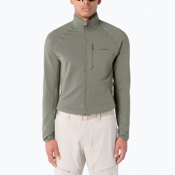 Мужская треккинговая толстовка Salomon Essential Lightwarm Full Zip castor gray