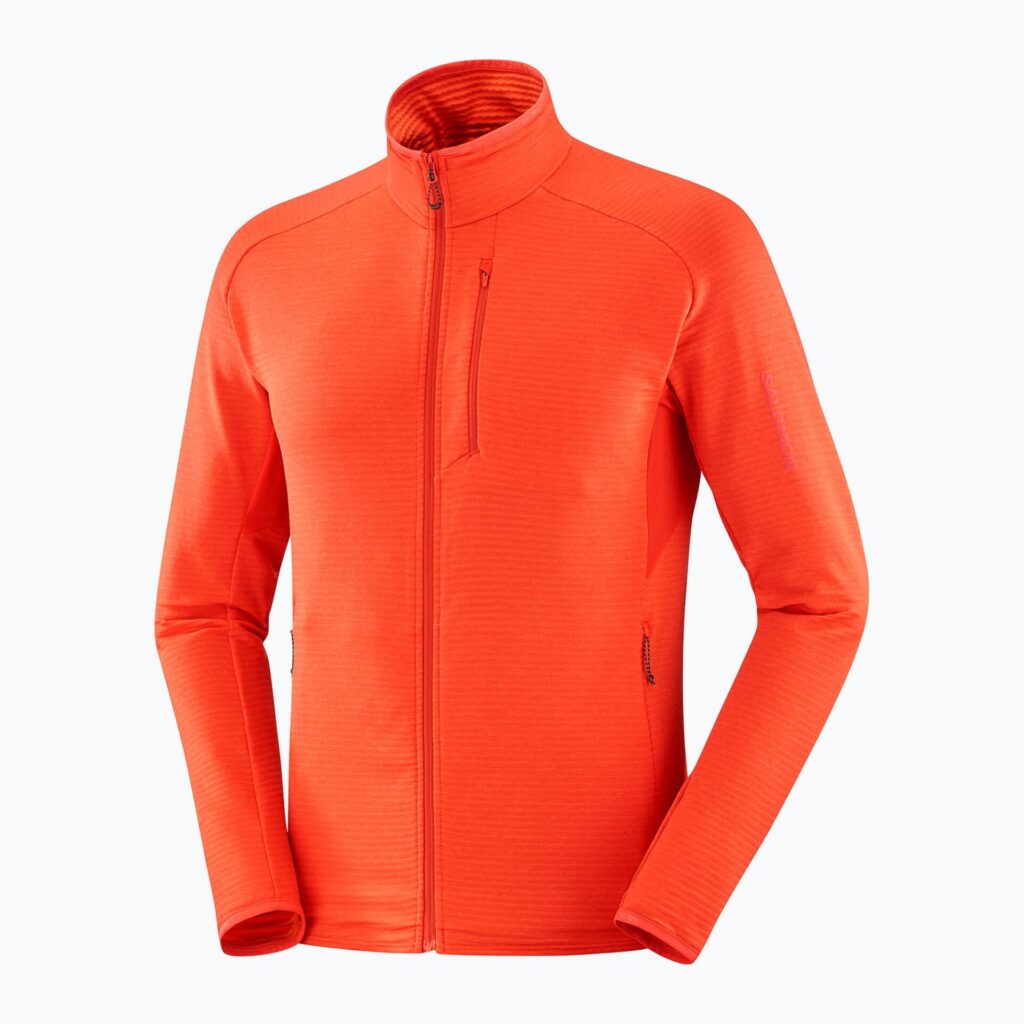 Мужская треккинговая толстовка Salomon Essential Lightwarm FZ cherry tomato