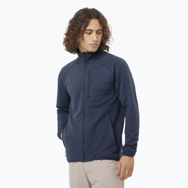 Мужская треккинговая толстовка Salomon Lightwarm Full Zip blue nights