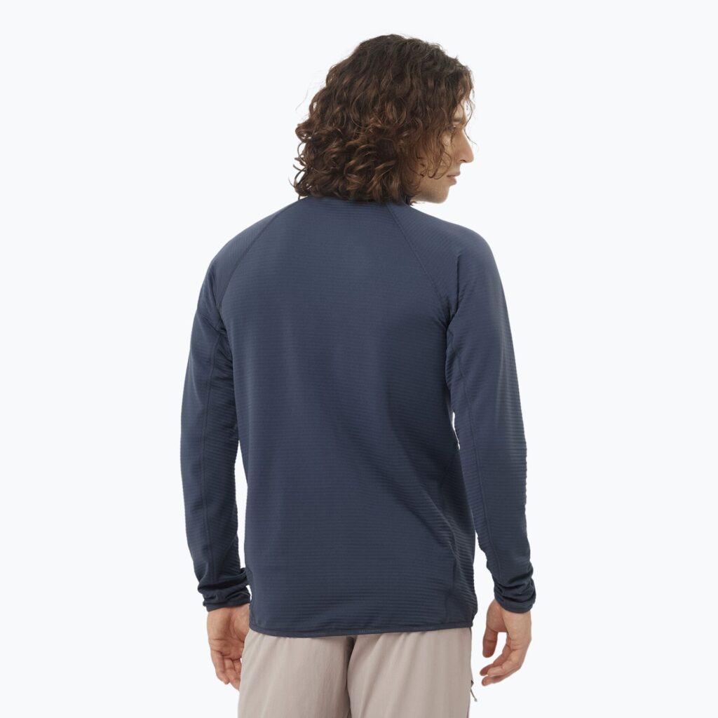 Мужская треккинговая толстовка Salomon Lightwarm Full Zip blue nights