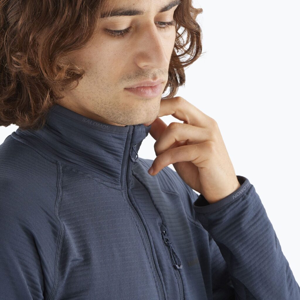 Мужская треккинговая толстовка Salomon Lightwarm Full Zip blue nights