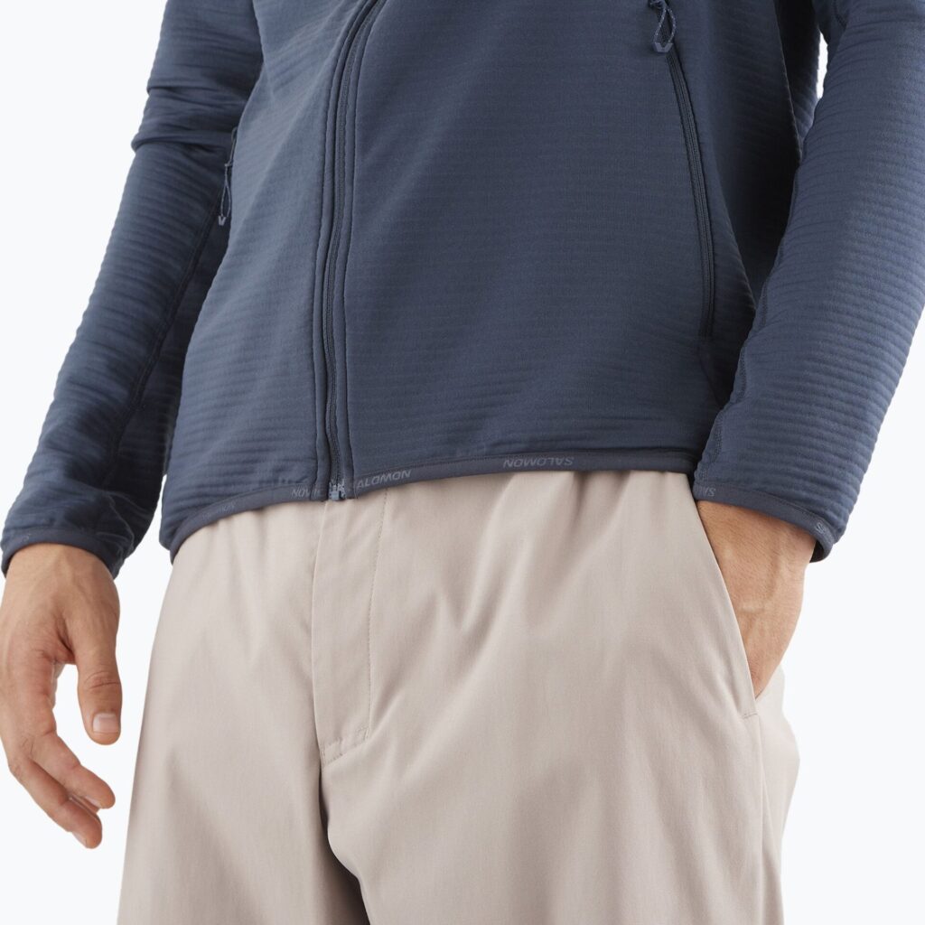 Мужская треккинговая толстовка Salomon Lightwarm Full Zip blue nights