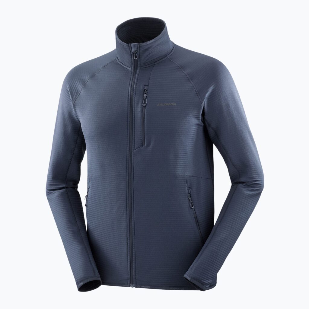 Мужская треккинговая толстовка Salomon Lightwarm Full Zip blue nights