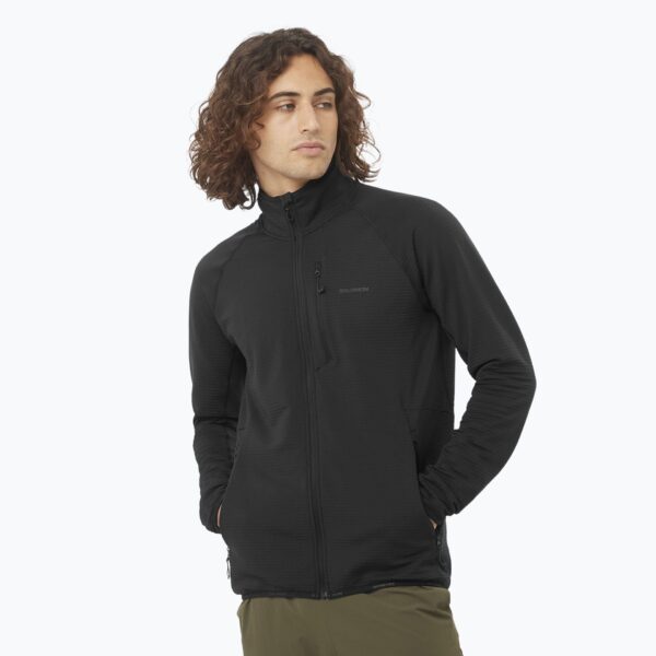Мужская треккинговая толстовка Salomon Lightwarm Full Zip deep black