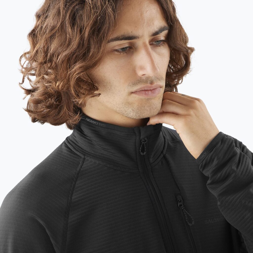 Мужская треккинговая толстовка Salomon Lightwarm Full Zip deep black