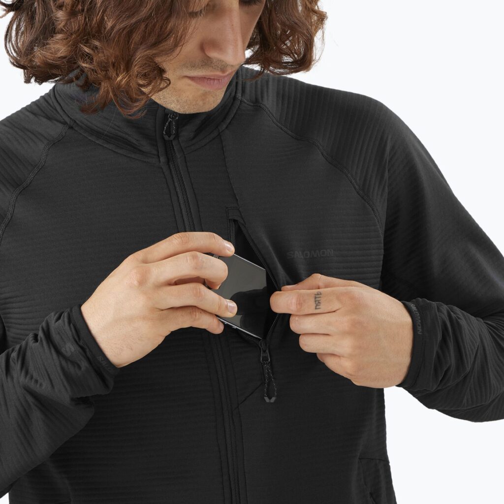 Мужская треккинговая толстовка Salomon Lightwarm Full Zip deep black