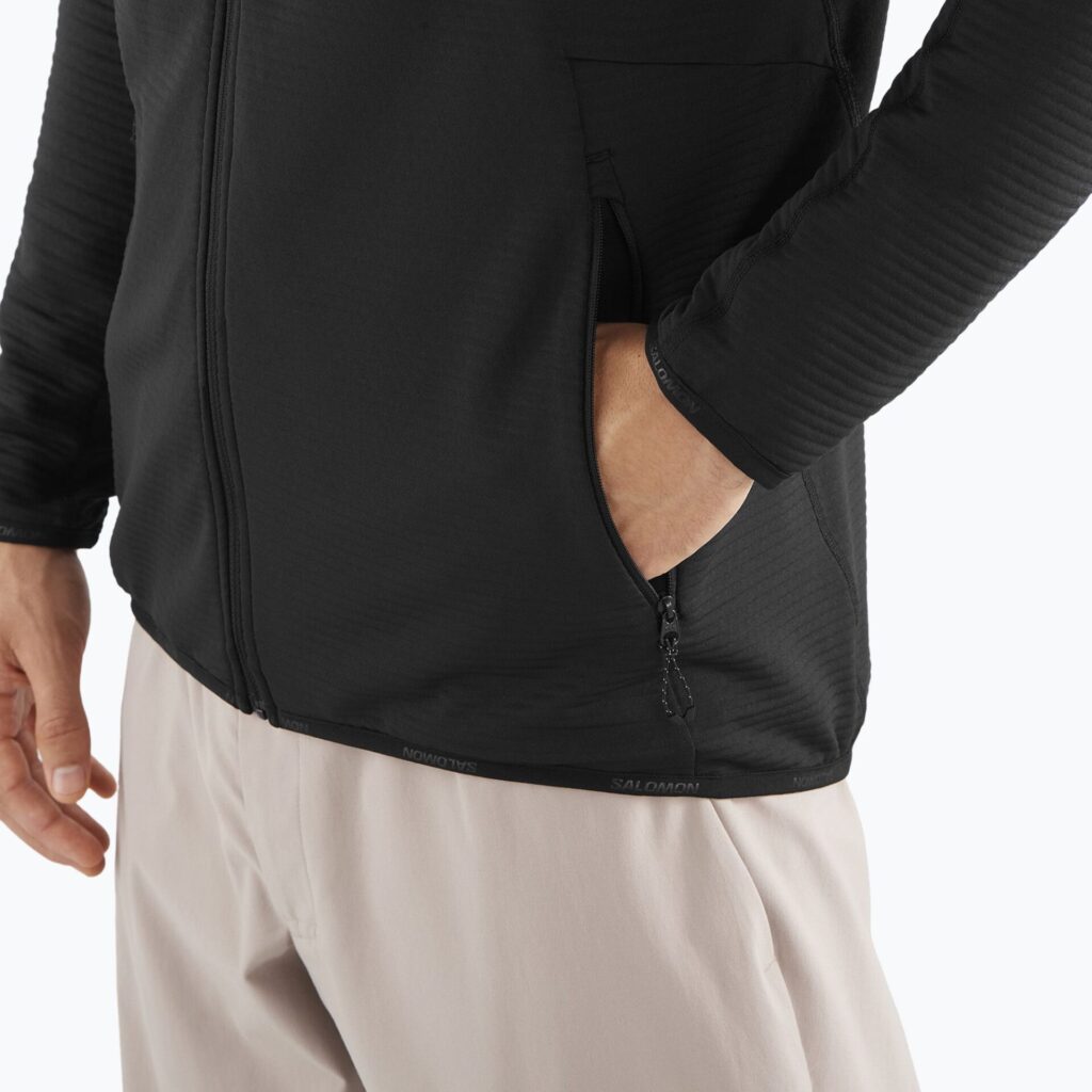 Мужская треккинговая толстовка Salomon Lightwarm Full Zip deep black