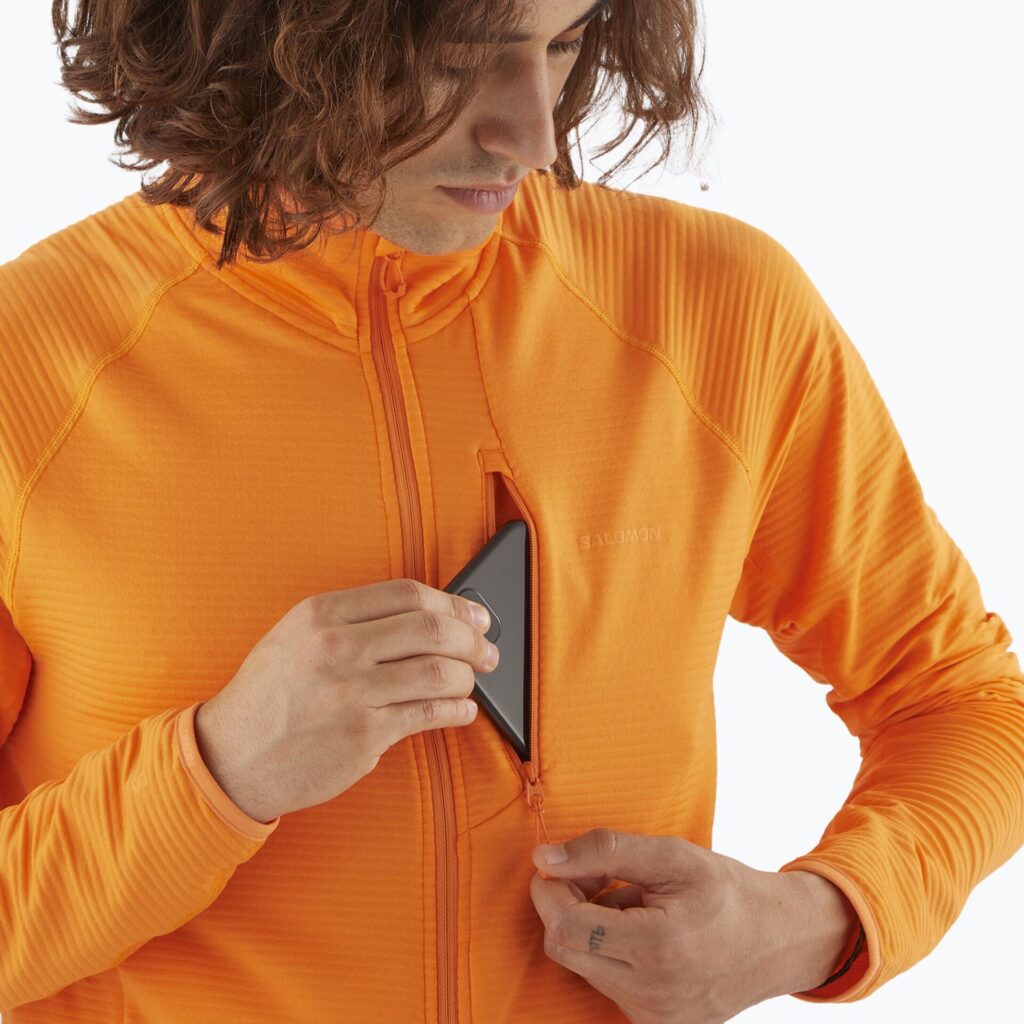 Мужская треккинговая толстовка Salomon Lightwarm Full Zip turmeric