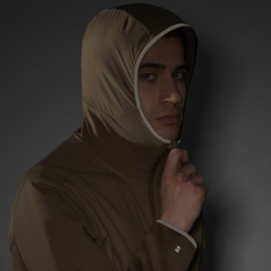 Мужская треккинговая толстовка Salomon Outline Hyb Warm Hd shitake