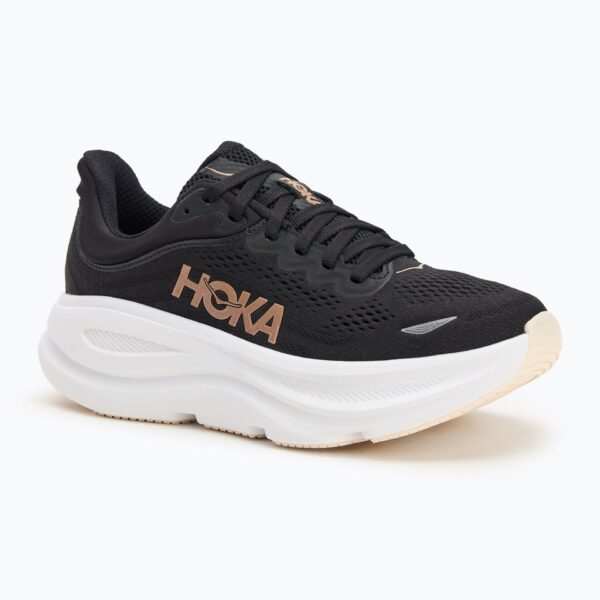 Женские беговые кроссовки HOKA Bondi 9 black/rose gold