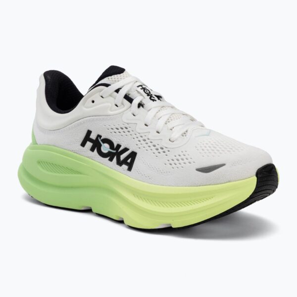 Женские беговые кроссовки HOKA Bondi 9 white/tart apple