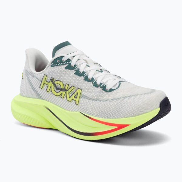 Женские беговые кроссовки HOKA Mach 7 frost/neon yuzu