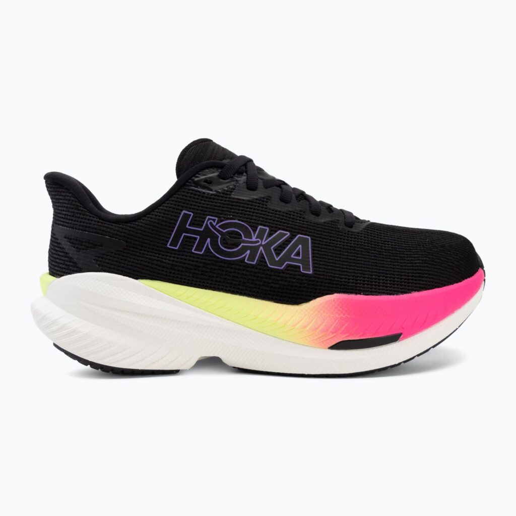 Женские беговые кроссовки HOKA Mach X 3 black/neon nebula