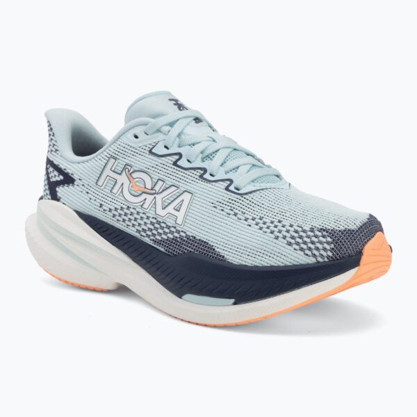 Женские беговые кроссовки HOKA Mach X 3 glimmering blue/varsity navy
