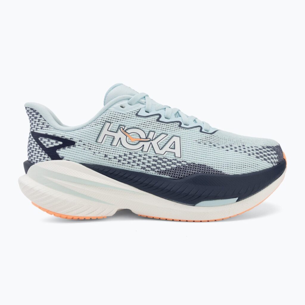 Женские беговые кроссовки HOKA Mach X 3 glimmering blue/varsity navy