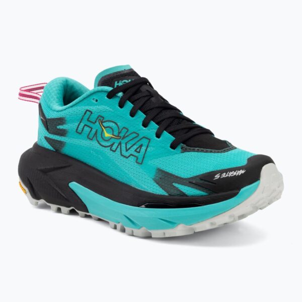 Женские беговые кроссовки HOKA Mafate 5 black/electric aqua