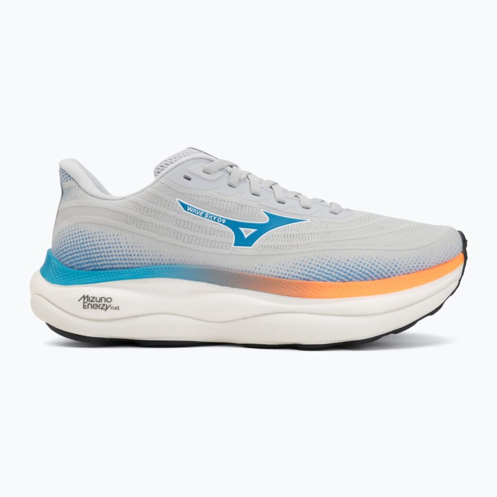 Кроссовки для бега Mizuno Wave Sky 9 cloudscape/blue jewel/lava orange