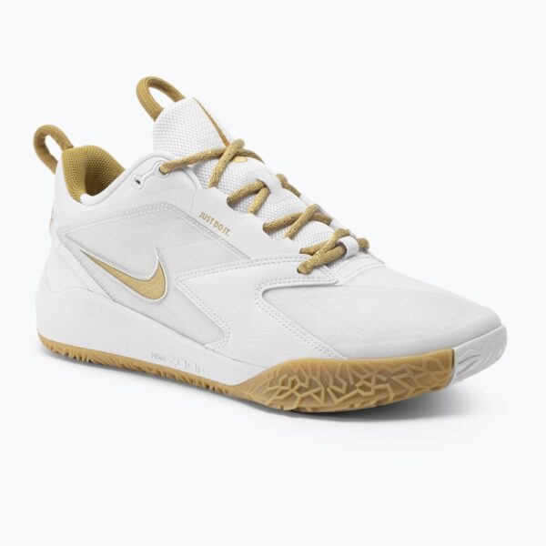 Волейбольные кроссовки Nike Zoom Hyperace 3 white/mtlc gold-photon dust