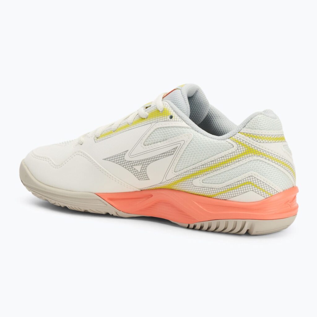 Женские Теннисные кроссовки Mizuno Break Shot 4 AC snow white/ neon flame/ ghost gray