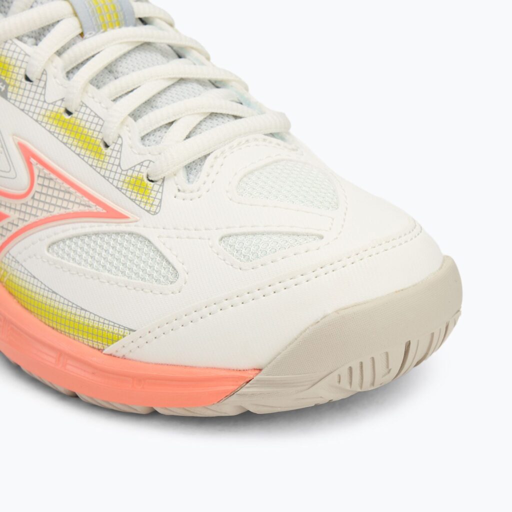 Женские Теннисные кроссовки Mizuno Break Shot 4 AC snow white/ neon flame/ ghost gray