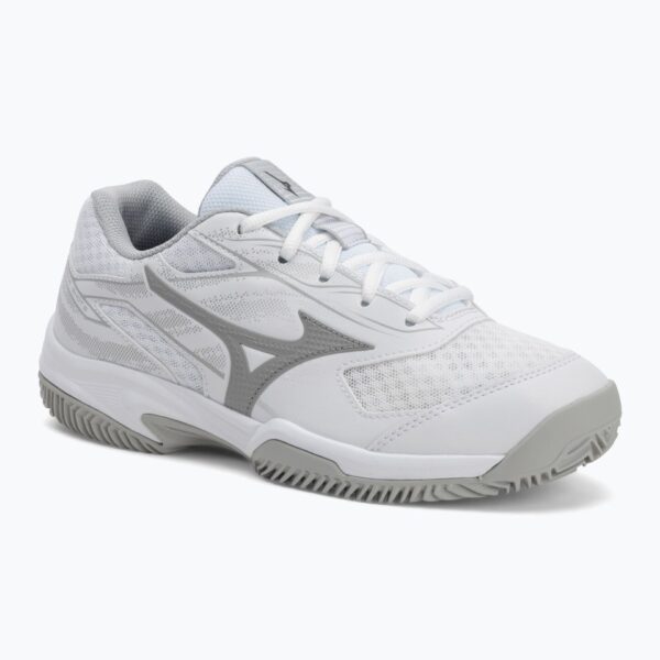 Женские теннисные кроссовки Mizuno Break Shot 5 CC white/ ultimate gray/ harbor mist