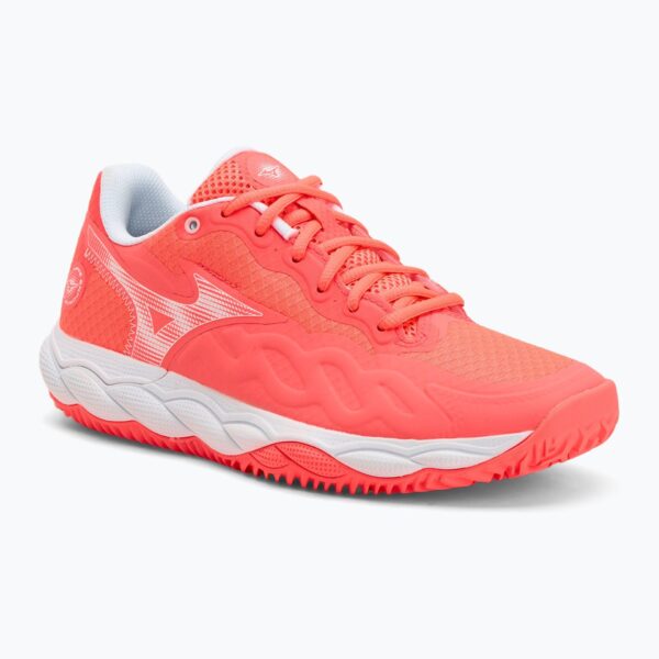 Женские теннисные кроссовки Mizuno Wave Enforce Court CC W calypso coral/white/barely pink