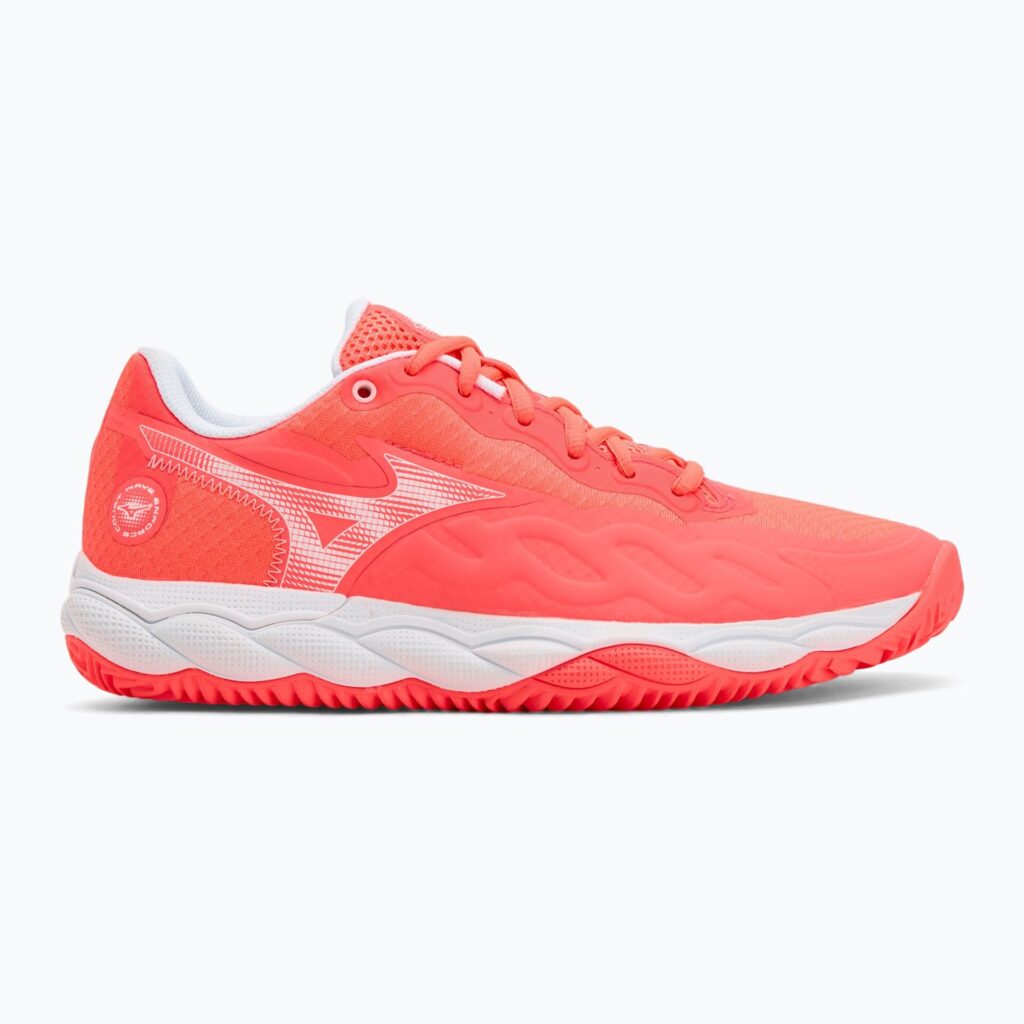 Женские теннисные кроссовки Mizuno Wave Enforce Court CC W calypso coral/white/barely pink
