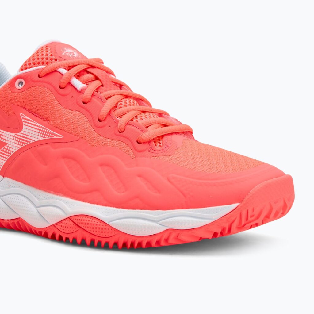 Женские теннисные кроссовки Mizuno Wave Enforce Court CC W calypso coral/white/barely pink
