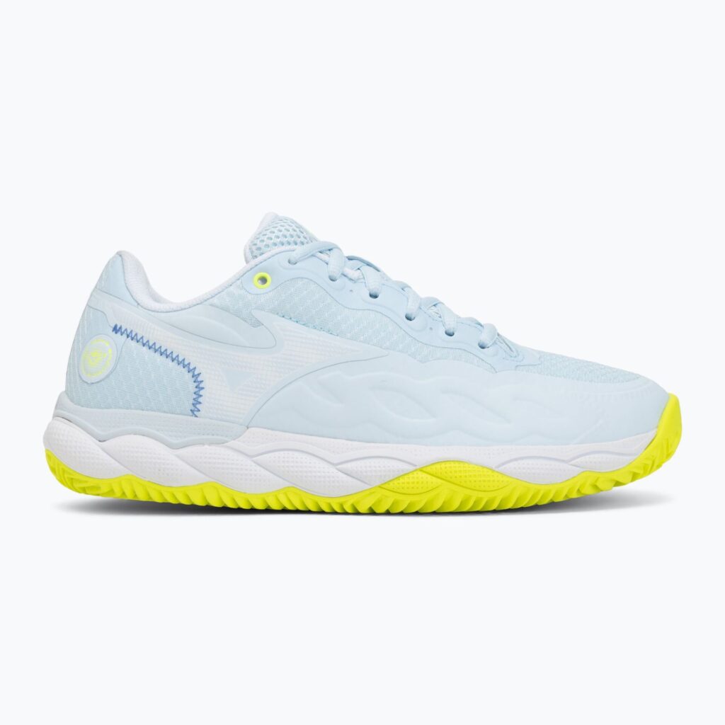 Женские теннисные кроссовки Mizuno Wave Enforce Court CC W ice water/lightning yellow/ancient