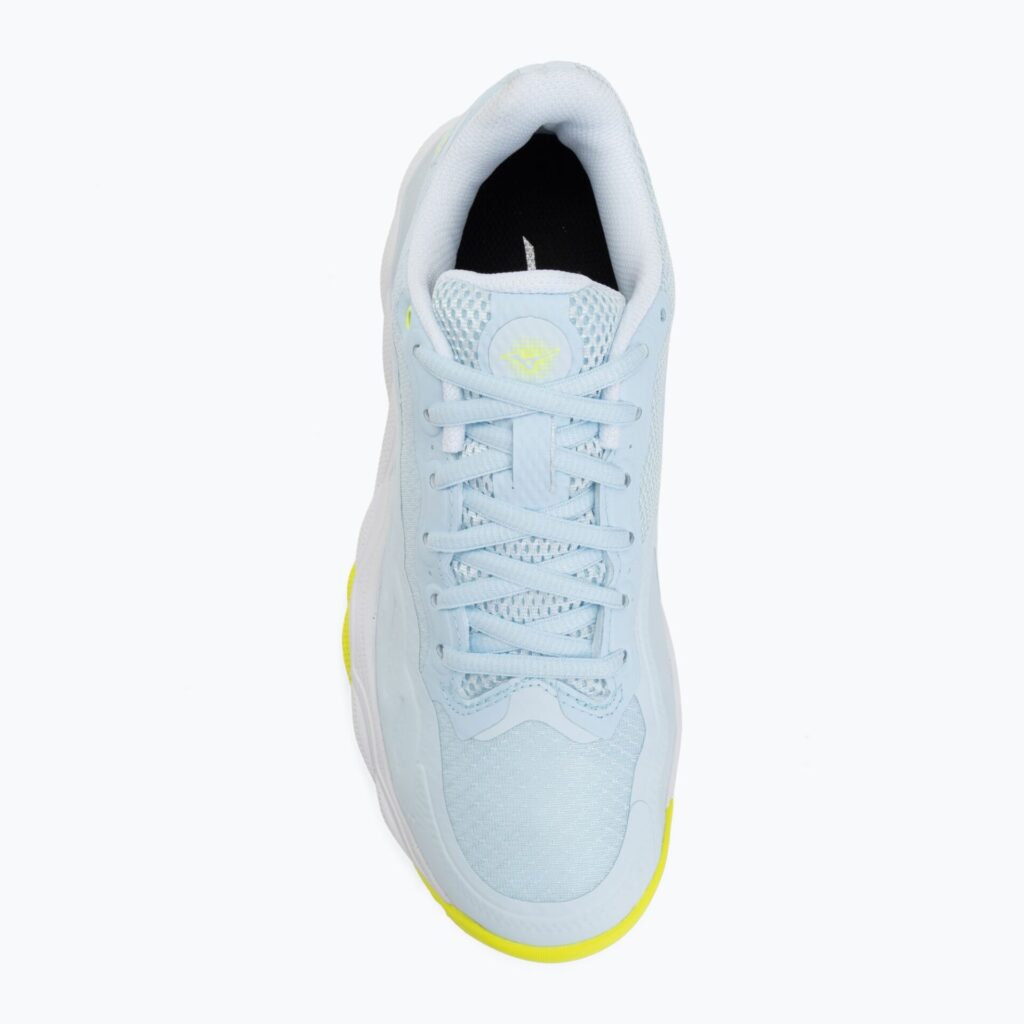 Женские теннисные кроссовки Mizuno Wave Enforce Court CC W ice water/lightning yellow/ancient